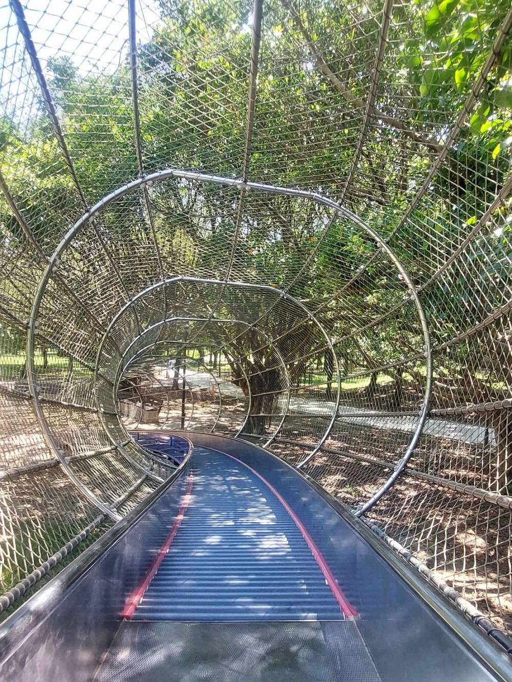 【桃園景點】大溪埔頂公園｜橫跨高速公路兩端的綠帶公園，滾輪溜滑梯、高空溜索超好玩