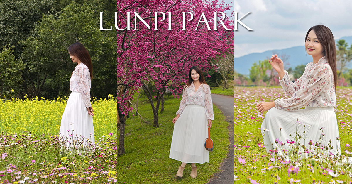 【崙埤櫻花公園】河濱公園八重櫻滿開隨意拍，搭配滿園波斯菊花海美不勝收 @下一站，天涯