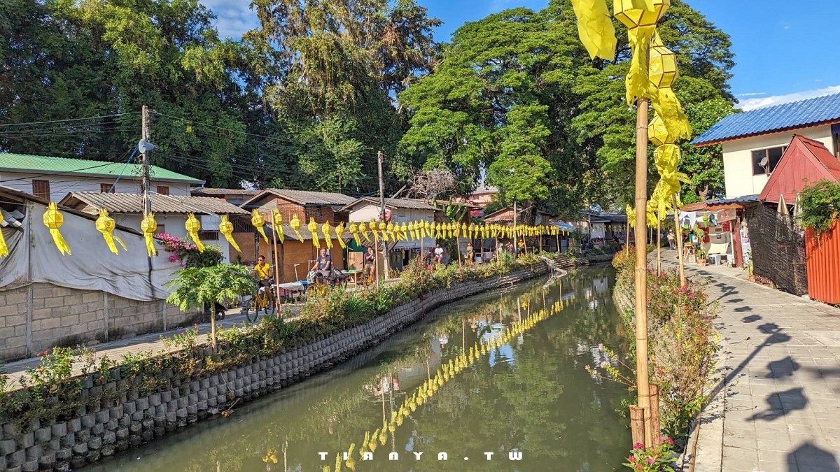 【泰國景點】湄卡運河市集 Khlong Mae Kha｜清邁版小樽運河，日式情調打卡景點，小清新水岸市集越夜越熱鬧