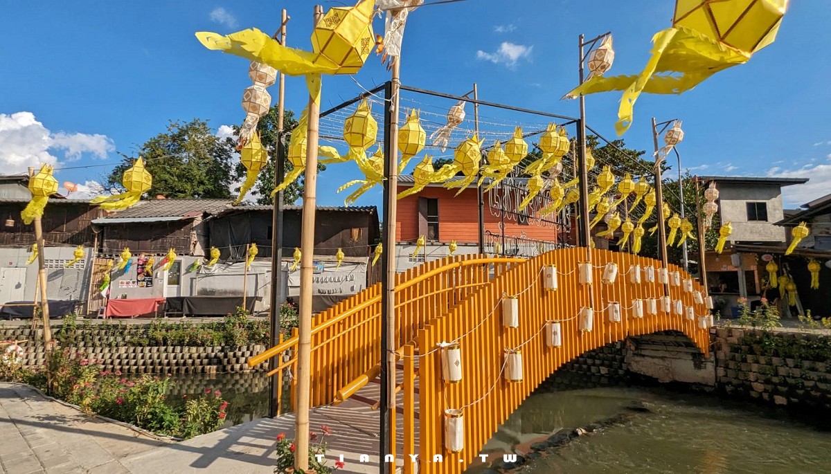 【泰國景點】湄卡運河市集 Khlong Mae Kha｜清邁版小樽運河，日式情調打卡景點，小清新水岸市集越夜越熱鬧