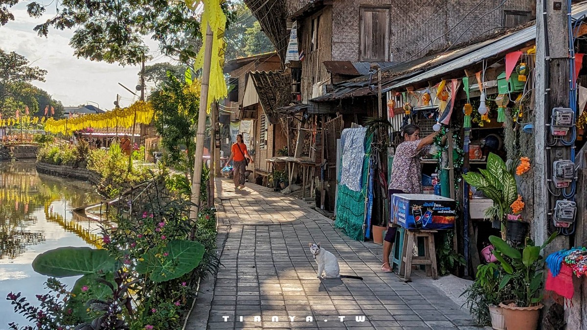 【泰國景點】湄卡運河市集 Khlong Mae Kha｜清邁版小樽運河，日式情調打卡景點，小清新水岸市集越夜越熱鬧