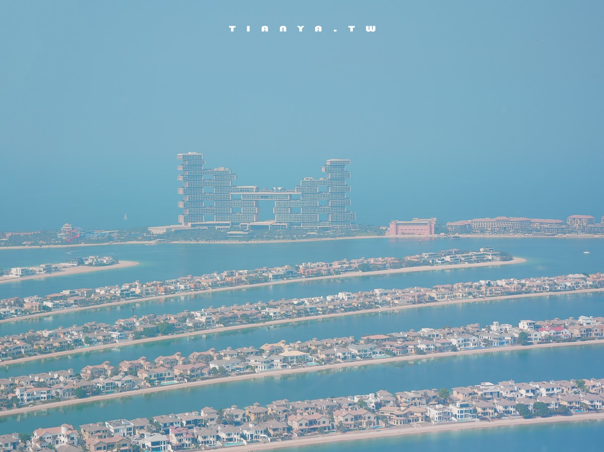 【棕櫚塔觀景台】360度環景高空眺望朱美拉棕櫚島無敵景觀，帆船酒店、波斯灣海景盡收眼底