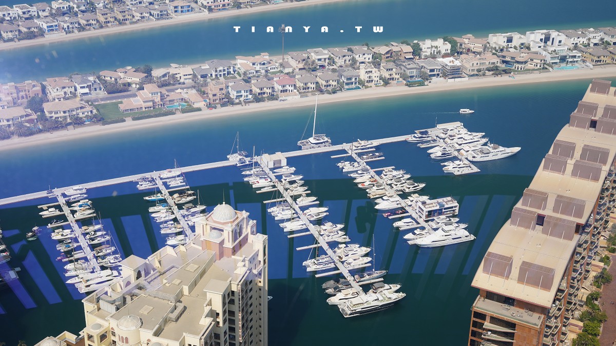 【棕櫚塔觀景台】360度環景高空眺望朱美拉棕櫚島無敵景觀，帆船酒店、波斯灣海景盡收眼底