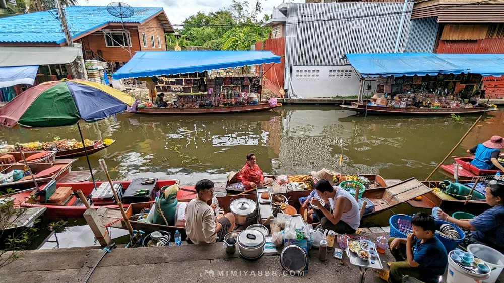 【泰國景點】丹嫩莎朵水上市場｜搭長尾船遊百年運河，體驗傳統水上市集交易樂趣